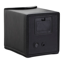 Load image into Gallery viewer, Diplomat Black Single Watch Winder Battery/AC Powered with Smart Internal Bi-Directional Timer Control, Leatherette  with Soft Tan Suede Interior