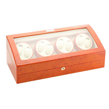 Load image into Gallery viewer, Diplomat Eight Watch Winder Nine Wristwatch Storage. Choose Color. Smart Internal Bi-Directional Timer Control Wood Finish and Leatherette Interior