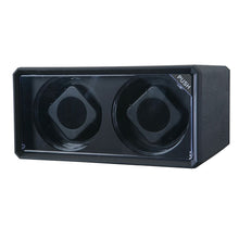 Load image into Gallery viewer, Diplomat Double Watch Winder with Blue LED's AC Adapter Included.  Smart Internal Bi-Directional Timer Control, Black Leatherette Exterior