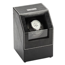 Load image into Gallery viewer, Diplomat Single Watch Winder Battery/AC Powered, Smart Internal Bi-Directional Timer Control, Leatherette Wrapped with Gray Microfiber Suede Interior