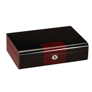 Diplomat Ten Watch Storage, Three Styles. Lock and Key, High Gloss Wood Finish and Center Accents with Soft Interior