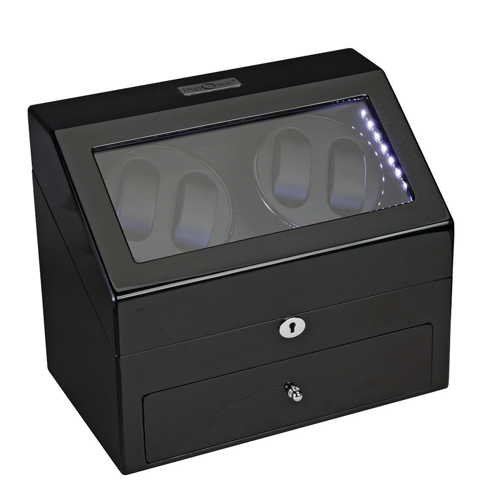 Diplomat Phantom Four Watch Winder 4 Watch Storage AC/Battery