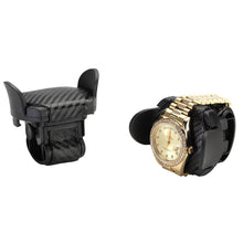 Load image into Gallery viewer, Diplomat Carbon Fiber Pattern Four Watch Winder Black Leatherette Interior 16 Watch Storage Smart Internal Bi-Directional Timer Control