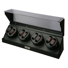 Load image into Gallery viewer, Diplomat Gothica Eight Watch Winder with Black Carbon Fiber Pattern Interior and Black Glossy Exterior