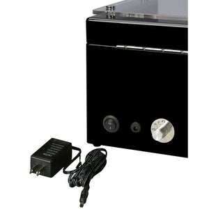 Diplomat Double Watch Winder Battery/AC Powered Smart Internal Bi-Directional Timer Control. Carbon Fiber Pattern Interior