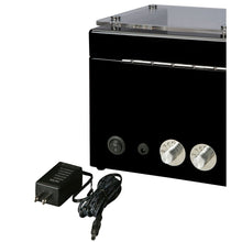 Load image into Gallery viewer, Diplomat Quad Watch Winder Battery/AC Powered, Smart Internal Bi-Directional Timer Control, Wood with Carbon Fiber Pattern Interior