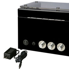 Load image into Gallery viewer, Diplomat Six Watch Winder with Smart Internal Bi-Directional Timer Control,  Gothica Black Wood with Black Carbon Fiber Pattern Interior