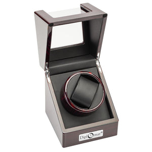 Diplomat Estate Single Watch Winder AC/Battery - Avail in Burl, Ebony or Cherry