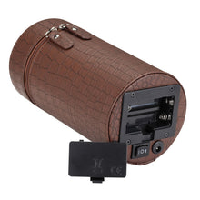 Load image into Gallery viewer, Diplomat Single Travel Watch Winder with Smart Internal Bi-Directional Timer Control, Battery/AC Powered, Black or Brown Leatherette