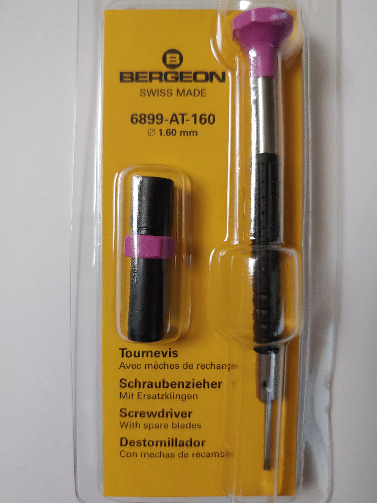 Bergeon 1.60 mm Screwdriver with Spare Blades 6899-AT-160