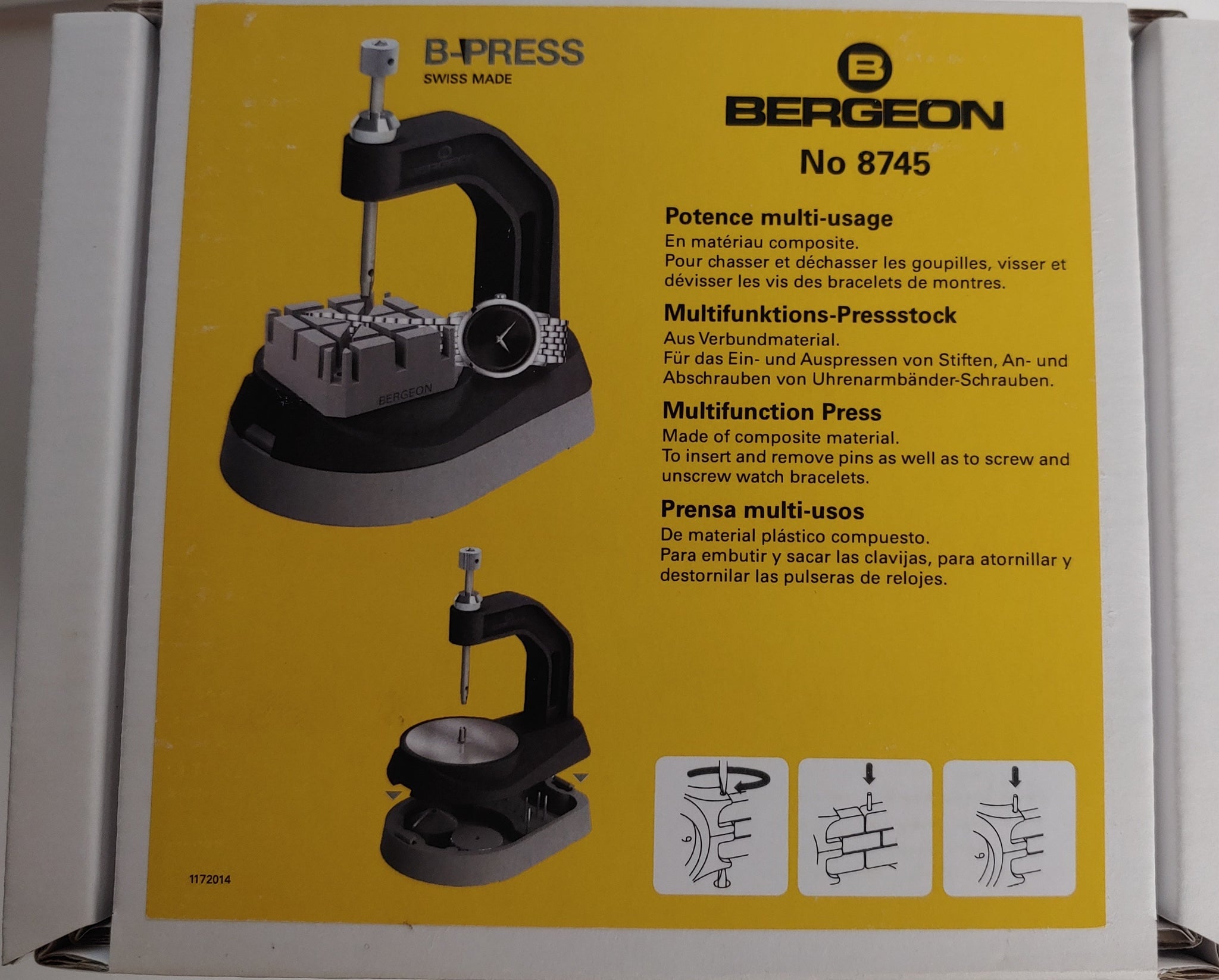 Bergeon 8745 Watch Band Multifunction Bracelet Press Tool