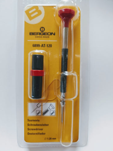 Bergeon 1.20 mm Screwdriver with Spare Blades 6899-AT-120, Ergonomic