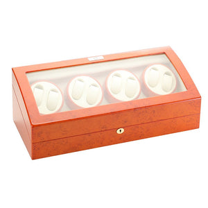 Diplomat Eight Watch Winder Nine Wristwatch Storage. Choose Color. Smart Internal Bi-Directional Timer Control Wood Finish and Leatherette Interior