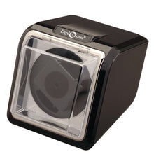 Load image into Gallery viewer, Diplomat Single Watch Winder and Smart Internal Bi-Directional Timer Control, Black Finish with Chrome Accents