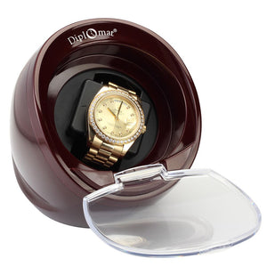 Diplomat Single Watch Winder AC Adapter included. Choose color. New Four Program Bi-Directional Smart IC Timer Control