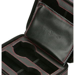 Diplomat Black Leatherette Watch Travel Pouch for 4 Watches with Suede Interior