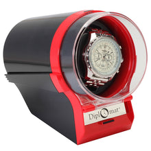 Load image into Gallery viewer, Diplomat Single Watch Winder Choose color: Black, Silver/Black or Red/Black. 12 Programmed Settings and AC Powered Japanese Mabuchi Motor