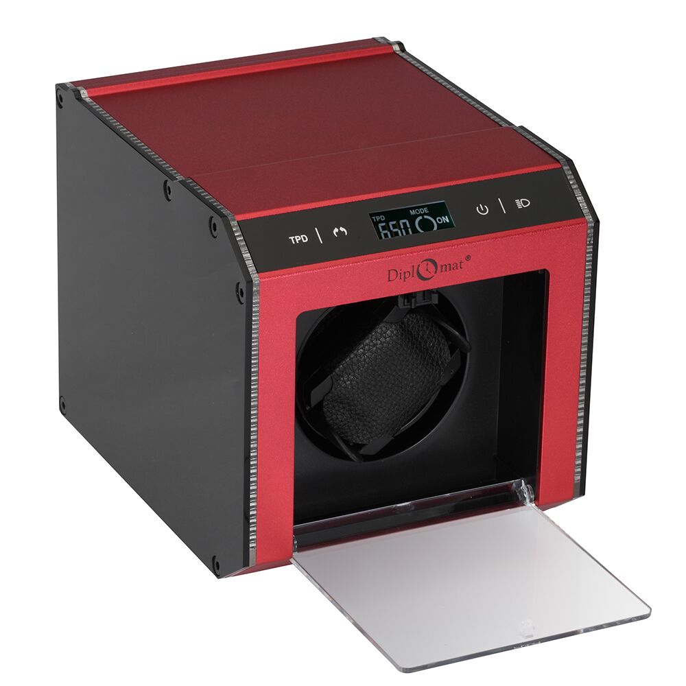 Diplomat Single 'Illuminum' Expandable Watch Winder, Aluminum Exterior with LED Accents