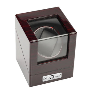 Diplomat Estate Single Watch Winder AC/Battery - Avail in Burl, Ebony or Cherry