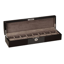 Load image into Gallery viewer, Diplomat Eight Watch Storage, Lock and Key, Choose From Three Styles. Wood Finish  with Center Wood Finish Accents and Soft Interior