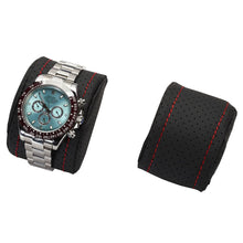 Load image into Gallery viewer, Diplomat Modena Series Watch Case Choose case size 10 or 20 watches. Carbon Fiber Pattern Black Leatherette Interior Red Stitched Accents