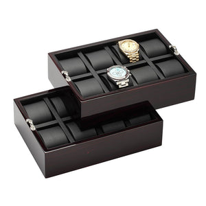 Diplomat Sixteen Watch Case. Choose from three styles. Locking Lid, Wood finish with Two Interior Removeable Trays and Cushions
